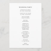 シックミニマルな |白黒縁ど結婚の プログラム (裏面)