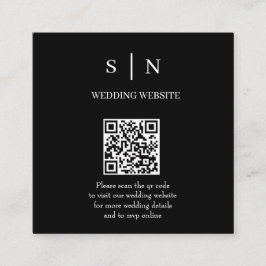 シックミニマルな |白黒QRコード エンクロージャーカード