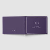 シックミニマルな |紫と白縁ど結婚の ゲストブック (全面)