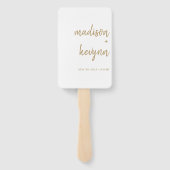 シックミニマルな |金ゴールドと白結婚色 ハンドファン (裏面)