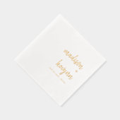 シックミニマルな |金ゴールドと白結婚色 箔ナプキン (右)