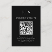 シックミニマルな | 黒いスキャン可能なQRコー結婚ド エンクロージャーカード (正面)