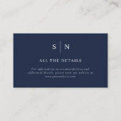 シックミニマルな | Dark Navy Blueの結婚詳細 エンクロージャーカード (正面)