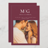 シックミニマルな | Monogram Photo日付を保存 セーブザデート (正面/裏面)