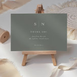 シックミニマルな | Sage GreenとWhite 結婚's サンキューカード<br><div class="desc">これらエレガントのモダンサンキューカードは結婚、ミニマシンプルリストのスタイルを醸し出す文字デザインセージ緑色と白色を特徴としている。イニシャルやモノグラムを追加して完全に自分のものにする。</div>