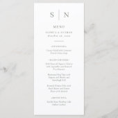 シックミニマルな | Sage GreenとWhite 結婚's メニュー (正面)