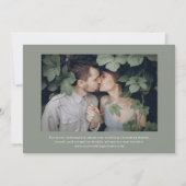 シックミニマルな | Sage Green 結婚 Photo's 招待状 (裏面)