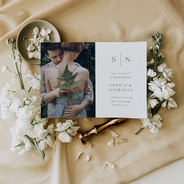 シックミニマルな | Sage Photo'sの白結婚色 招待状