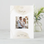 シックミニマルカスタムなフォトサンキュー結婚ズ サンキューカード (スタンド正面)