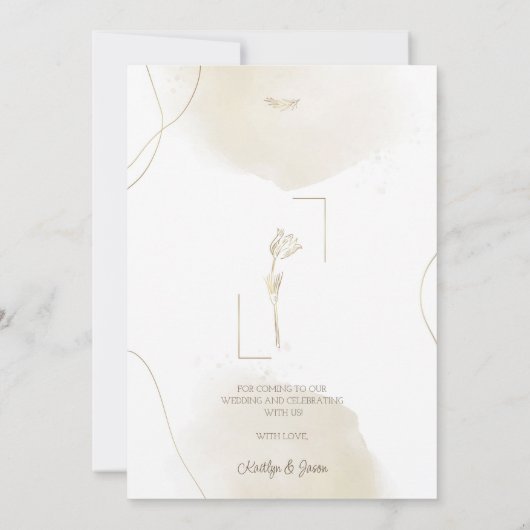 シックミニマルカスタムなフォトサンキュー結婚ズ サンキューカード (裏面)