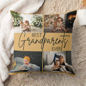 シックミニマルカーキブラウン最高の祖父母の写真 クッション (ブランケット)