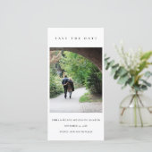 シックミニマルクリーンカスタムな写真日付カードを保存 サンキューカード (スタンド正面)