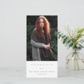 シックミニマルクリーン写真卒業発表 サンキューカード (スタンド正面)