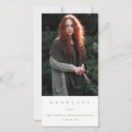 シックミニマルクリーン写真卒業発表 サンキューカード