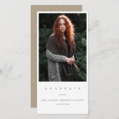 シックミニマルクリーン写真卒業発表 サンキューカード (正面/裏面)