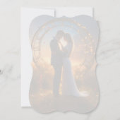 シックミニマルグリーン結婚式招待状 (裏面)