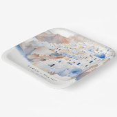 シックミニマルサントリーニギリシャ水の色結婚の ペーパープレート (傾斜あり)