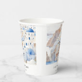 シックミニマルサントリーニギリシャ水の色結婚の 紙コップ (右)