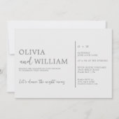 シックミニマルシルバーグレー結婚式招待状 招待状 (正面)