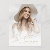 シックミニマルスモダンクリプト写真卒業招待状 ポストカード (正面)