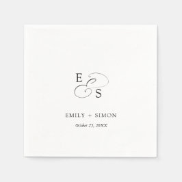 シックミニマルス結婚ナプキン スタンダードカクテルナプキン