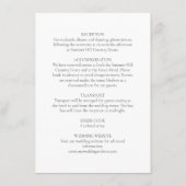 シックミニマルス結婚ホワイトグリーンモノグラム詳細 エンクロージャーカード (裏面)