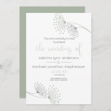 シックミニマルセージ緑と木炭の花