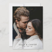 シックミニマルタイポグラフィスクリプト写真結婚の 招待状 (裏面)