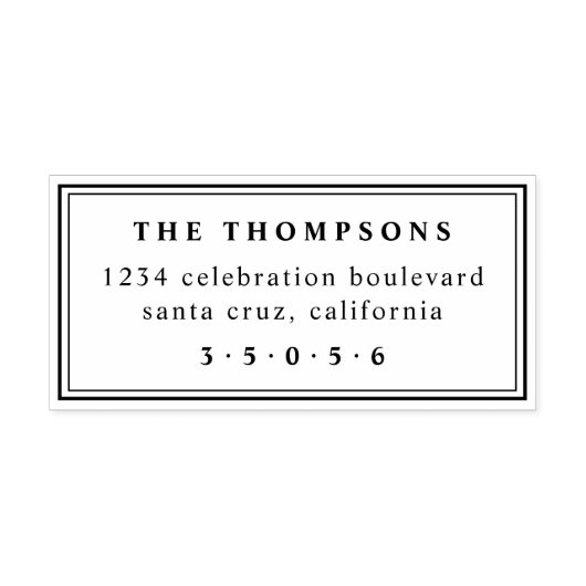 シックミニマルタイポグラフィファミリー差出人住所 セルフインキングスタンプ (デザイン)