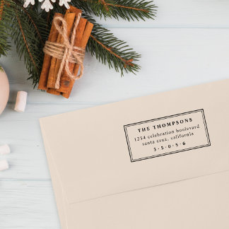 シックミニマルタイポグラフィファミリー差出人住所 セルフインキングスタンプ