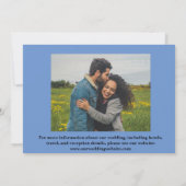 シックミニマルダスティブルー二つ結婚の写真のTha サンキューカード (裏面)