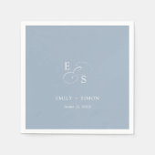 シックミニマルダスティブルー結婚ズナプキン スタンダードカクテルナプキン (正面)