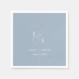 シックミニマルダスティブルー結婚ズナプキン スタンダードカクテルナプキン