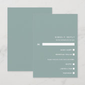 シックミニマルダスティブルー RSVPの食事の選択 出欠カード (正面/裏面)