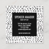 シックミニマルダッシュ黒白QRコード 割引カード (裏面)