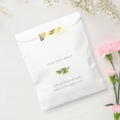 シックミニマルパインブランチ葉の任意の年齢誕生日 フェイバーバッグ (封をした状態)