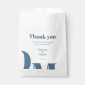 シックミニマルパステルブルー結婚式の引き出物バッグ フェイバーバッグ (正面)