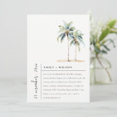 シックミニマルパームツリーズトロピカルリハーサルディナー 招待状 (スタンド正面)