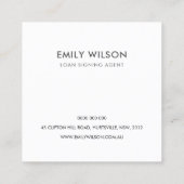 シックミニマルピンク赤面羽毛NIBインポット公証人 スクエア名刺 (裏面)