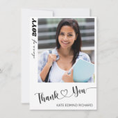 シックミニマルフォトスエレガントクリプトハート サンキューカード (正面)