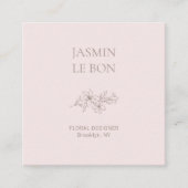 シックミニマルフローラピンクスクウェア スクエア名刺 (正面)