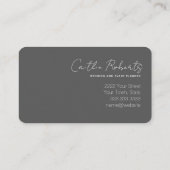 シックミニマルフローラホワイトグレー手書き 名刺 (裏面)