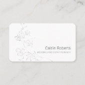 シックミニマルフローラホワイトグレー 名刺 (正面)