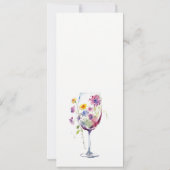 シックミニマルフローラワイングラス結婚のメニューカード 招待状 (裏面)