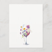 シックミニマルフローラワイングラス結婚ズ詳細 エンクロージャーカード (裏面)