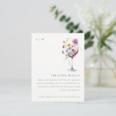 シックミニマルフローラワイングラス結婚ズ詳細 エンクロージャーカード (スタンド正面)