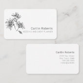 シックミニマルフローラ白黒 名刺 (正面/裏面)