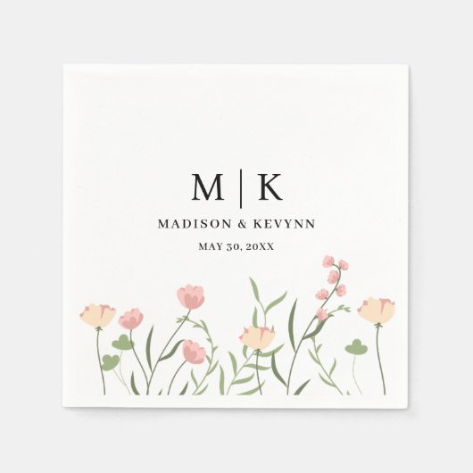 シックミニマルフローラ | ナプキ結婚ンス スタンダードカクテルナプキン (正面)