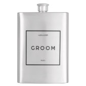 シックミニマルブフランスのラック&ホワイトグルーミング名 フラスク (正面)