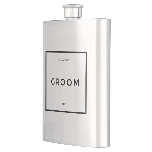 シックミニマルブフランスのラック&ホワイトグルーミング名 フラスク (左)